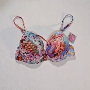 raisins push-up graphic swim top NWT M